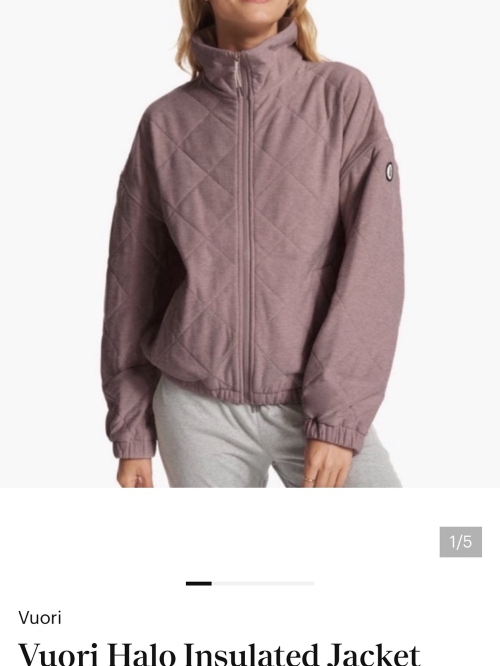 Vuori Halo Insulated Quilted Jacket Hazel Heather Small - Picture 12 of 12